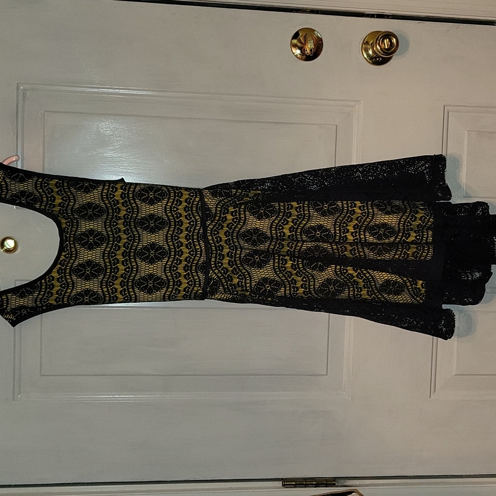 Blue & yellow dress, size 10